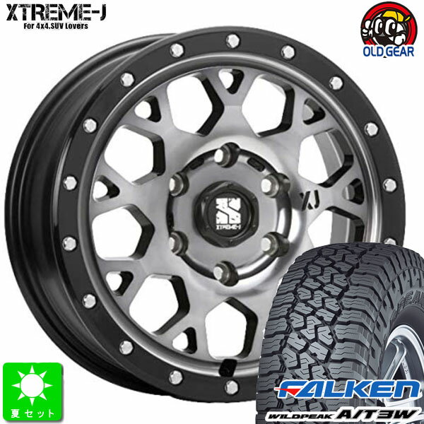 315/75R16 127/124Qファルケン ワイルドピーク A/T3W新品 サマータイヤホイール 4本セットMLJ XTREME-J XJ0416インチ 8.0J 6H139.7グロスブラックマシーンスモーククリア taiya