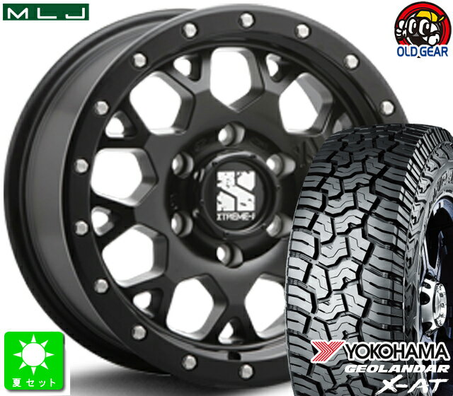 265/75R16 123/120Qヨコハマ ジオランダー X-AT G016新品 サマータイヤホイール 4本セットMLJ XTREME-J XJ0416インチ 8.0J 6H139.7サテンブラック taiya
