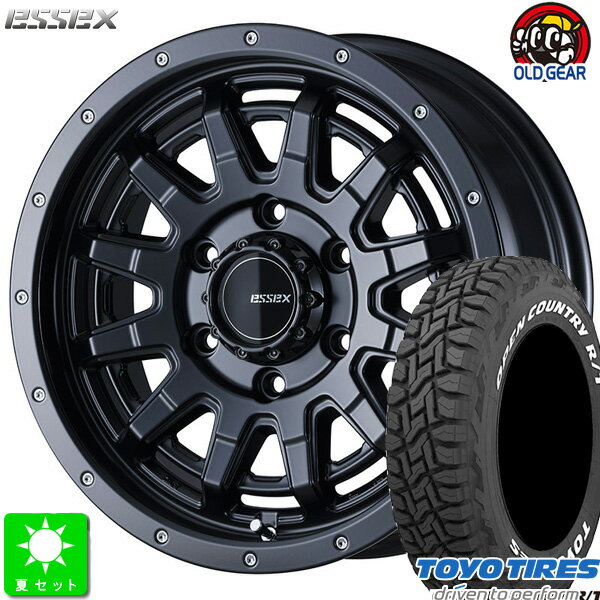 215/65R16 109/107トーヨー オープンカントリー R/Tホワイトレター新品 サマータイヤ ホイール4本セットエセックス ESSEX EX16インチ 6.5J 6H139.7オールセミグロスブラック（ASB) taiya