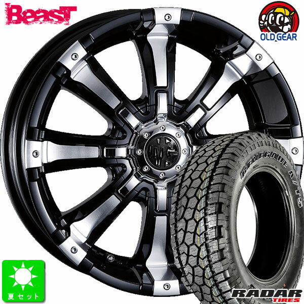 265/75R16RADAR RENEGADE AT-5アウトラインホワイトレター新品 サマータイヤホイール 4本セットクリムソン MG BEAST16インチ 8.0J 6H139.7ブラックポリッシュ taiya