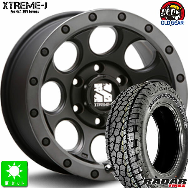 265/75R16RADAR RENEGADE AT-5アウトラインホワイトレター新品 サマータイヤホイール 4本セットMLJ XTREME-J XJ0316インチ 8.0J 6H139.7フラットブラック/スモークフランジ taiya