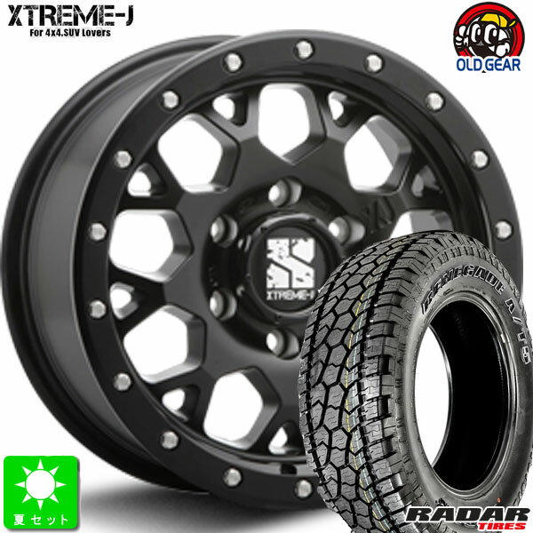 265/75R16RADAR RENEGADE AT-5アウトラインホワイトレター新品 サマータイヤホイール 4本セットMLJ XTREME-J XJ0416インチ 8.0J 6H139.7サテンブラック taiya