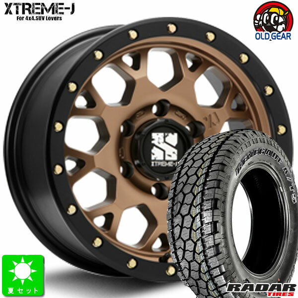 265/75R16RADAR RENEGADE AT-5アウトラインホワイトレター新品 サマータイヤホイール 4本セットMLJ XTREME-J XJ0416インチ 8.0J 6H139.7マットブロンズブラックリム taiya