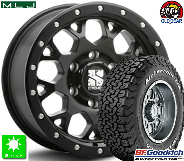 265/75R16 119/116R LRD RWLBF Goodrich All-Terrain T/A KO2ホワイトレター新品 サマータイヤホイール 4本セットMLJ XTREME-J XJ0416インチ 8.0J 6H139.7サテンブラック taiya