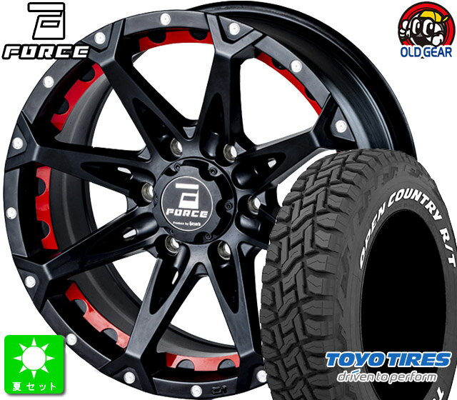 265/65R17トーヨー OPEN COUNTRY R/T ホワイトレター新品 サマータイヤ ホイール4本セットFORCE DENARI17インチ 8.0J 6H139.7マットブラックマシニング taiya