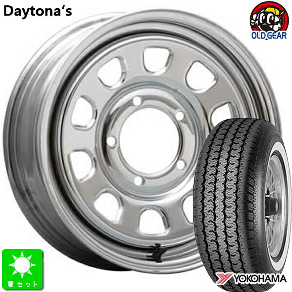 215/65R16ヨコハマ RADIAL 360STEELホワイトリボン新品 サマータイヤ ホイール4本セットデイトナ'S16インチ 5.5J 5H139.7クローム taiya