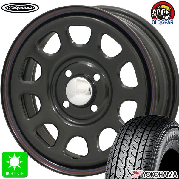 145/80R12 80/78(145R12 6PR)ヨコハマ JOB RY52新品 サマータイヤ ホイール4本セットデイトナ'S Daytona'S12インチ 4.00B 4H100ブラック組込み済 バランス調整済