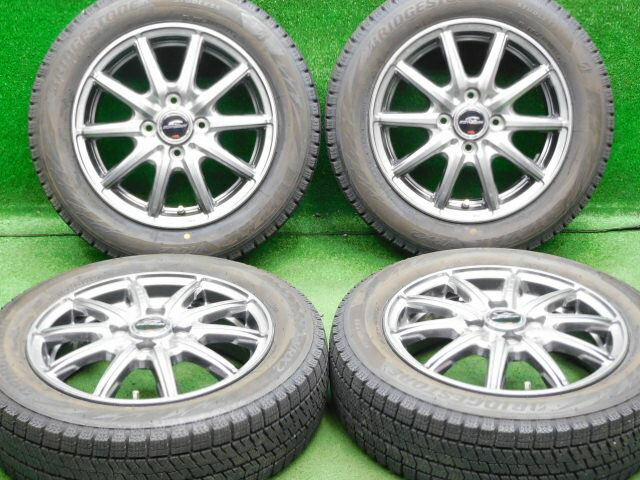 中古 ホイールタイヤ 4本セット 155/65R14 2021年製 9分山程度 中古社外 シュナイダー 14x4.5J+45 4H100 中古 スタッドレス タイヤ ブリヂストン VRX2