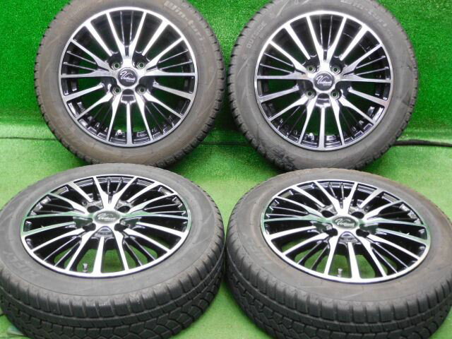 中古 ホイールタイヤ 4本セット 165/60R14 2018年製 7分山程度 中古社外 ベルシャンディ YH-S25V 14x5.5J+45 4H100 中古 スタッドレス タイヤ ハイフライ Win-turi 212