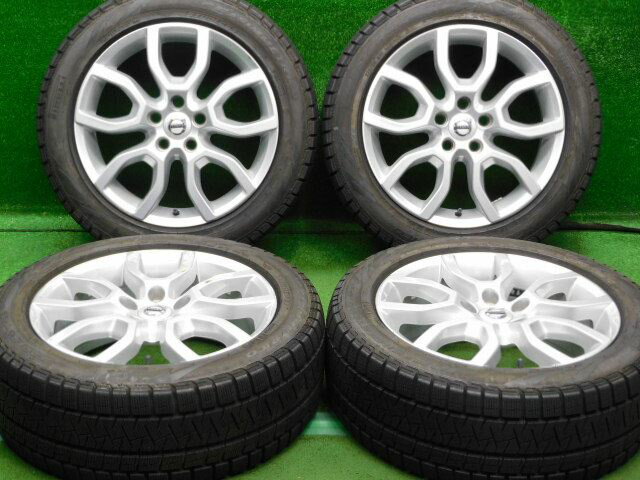 中古 ホイールタイヤ 4本セット 225/50R17 2019年製 8分山程度 中古純正 VOLVO V40 純正 17x7J+50 5H108 中古 スタッドレス タイヤ ピレリ アイスアシンメトリコ