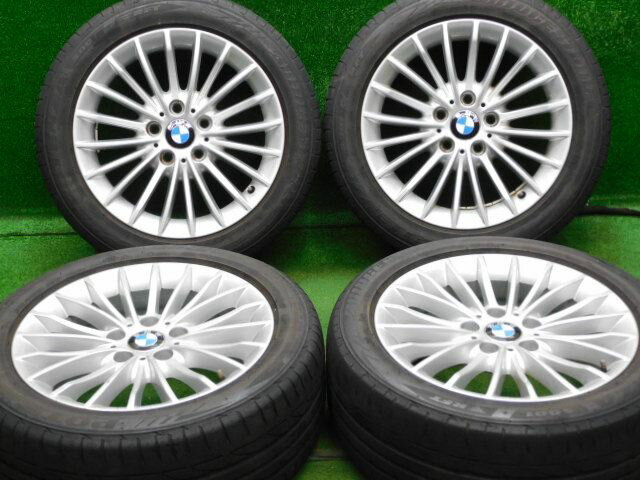 中古 ホイールタイヤ 4本セット 225/50R17 2013年製 6分山程度 中古純正 BMW 3シリーズ F30 純正 マルチスポークスタイリング414 17x7.5J+37 5H120 中古 ラジアル タイヤ ブリヂストン ポテンザS001