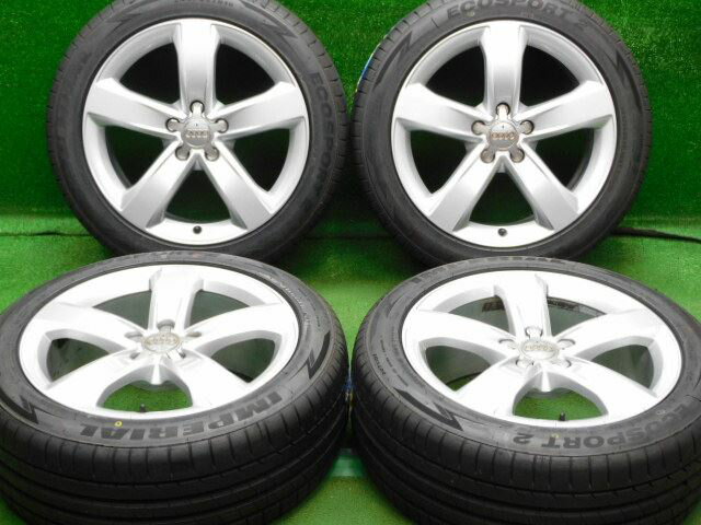 中古 ホイールタイヤ 4本セット 245/45R18 2021年製 中古純正 アウディ A6 純正 18x8J+39 5H112 新品 ラジアル タイヤ エコスポーツ2 インペリアル