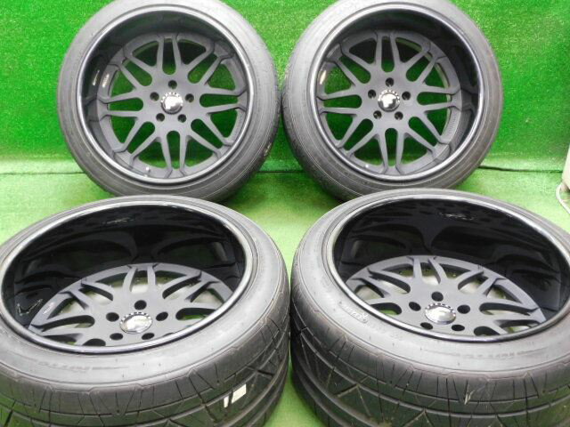 中古 ホイールタイヤ 4本セット 255/40R19 2014年製 6分山程度 中古社外 フォージアート KATO-1-ECL 19x11J+-50 5H115 中古 ラジアル タイヤ ニットーINVO