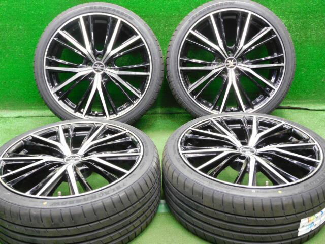 中古 ホイールタイヤ 4本セット 245/35R20 2023年製 中古社外 ロクサーニ マグナス 20x8.5J+38 5H115 新品 ラジアル タイヤ ブラックアロー