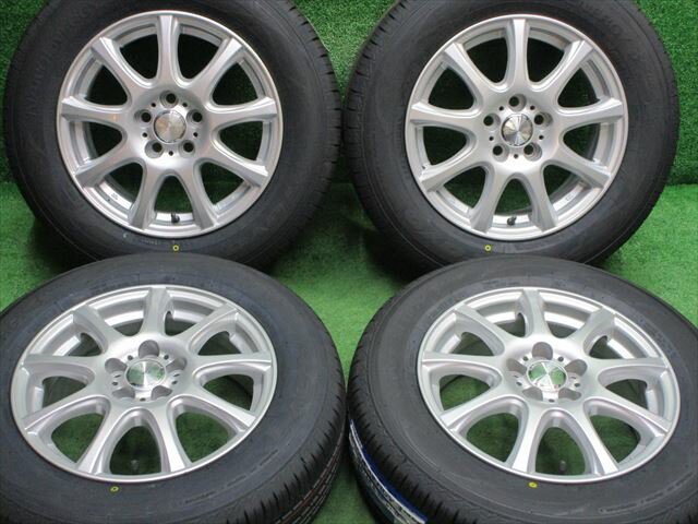 中古 ホイールタイヤ 4本セット 195/65R15 2023年製 中古社外 ダンロップ DUFACT DS9 (シルバー) 15x6J+45 5H100 新品 ラジアル タイヤ トーヨー ナノエナジー3+