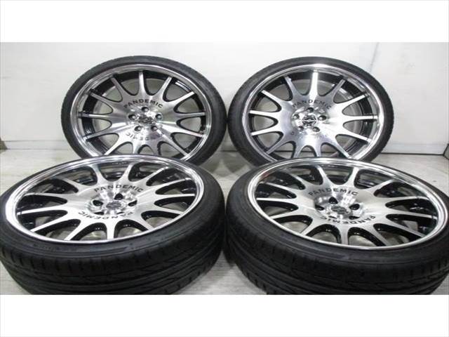 12時まで即納 中古 ホイールタイヤ 4本セット 255/30R20 2013年製 8分山程度 中古社外 ファブレス パンデミック LD-13 2ピース 20x9.5J+21 5H112 中古 ラジアル タイヤ ブリヂストン ポテンザ S001