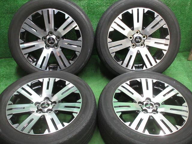 中古 ホイールタイヤ 4本セット 225/55R18 2019年製 2分山程度 中古純正 三菱純正 デリカD5 18x7J+38 5H114.3 中古 ラジアル タイヤ YH アイスガード iG50プラス ジオランダー SUV G055