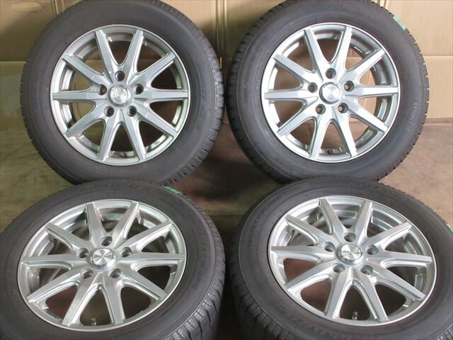 中古 ホイールタイヤ 4本セット 185/65R15 2018年製 8分山程度 中古社外 アクア AR 15x6J+52 5H114.3 中古 スタッドレス タイヤ TOYO ガリット G5