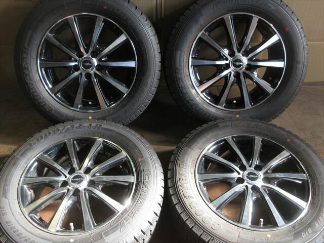 中古 ホイールタイヤ 4本セット 195/65R15 2020年製 8分山程度 中古社外 VEX 15x6J+45 5H100 中古 スタッドレス タイヤ GY アイスナビ7