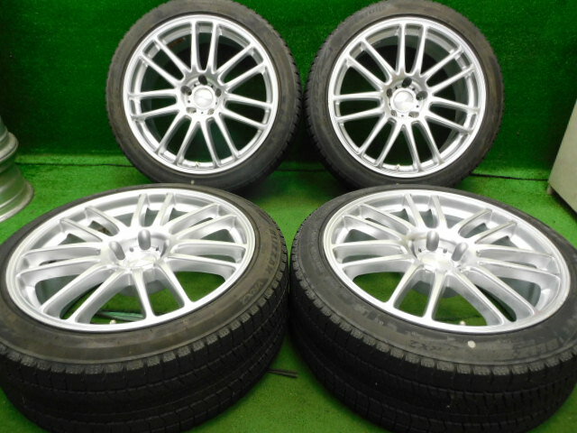 中古 ホイールタイヤ 4本セット 225/45R19 2017年製 5分山程度 中古社外 アバンングレード タイプツーリング091 19x8J+30 5H114.3 中古 スタッドレス タイヤ ブリヂストン ブリザック VRX2
