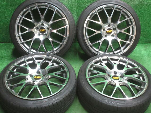 中古 ホイールタイヤ 4本セット 225/40R19 2019年製 7分山程度 中古社外 RMP 028F 19x8J+45 5H112 中古 ラジアル タイヤ グッドイヤー イーグル LS EXE