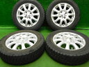 中古 ホイールタイヤ 4本セット 155/65R13 2021年製 7分山程度 中古社外 ラウフバーン 13x4J+45 4H100 中古 スタッドレス タイヤ...