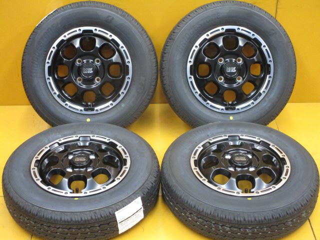 新品 ホイールタイヤ 4本セット 145/80R12 2022年製 未使用社外 マッドクロス グレイス 12x4J 43 4H100 新品 ラジアル タイヤ ブリヂストン/K370