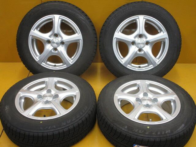 中古 ホイールタイヤ 4本セット 165/70R14 2020年製 6分山程度 中古社外 エフェクト S863 14x6J+40 4H100 中古 スタッドレス タイヤ ブリヂストン ブリザック VRX