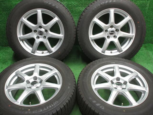 中古 ホイールタイヤ 4本セット 225/60R17 2021年製 8分山程度 中古社外 PRD S7 17x7J+38 5H114.3 中古 スタッドレス タイヤ ダンロップ ウィンターマックス 03