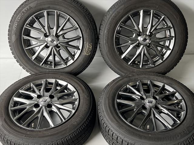 中古 ホイールタイヤ 4本セット 165/70R15 2019年製 6分山程度 中古社外 共豊 ザイン 15x5.5J+43 4H100 中古 スタッドレス タイヤ ヨコハマ アイスガードiG50+