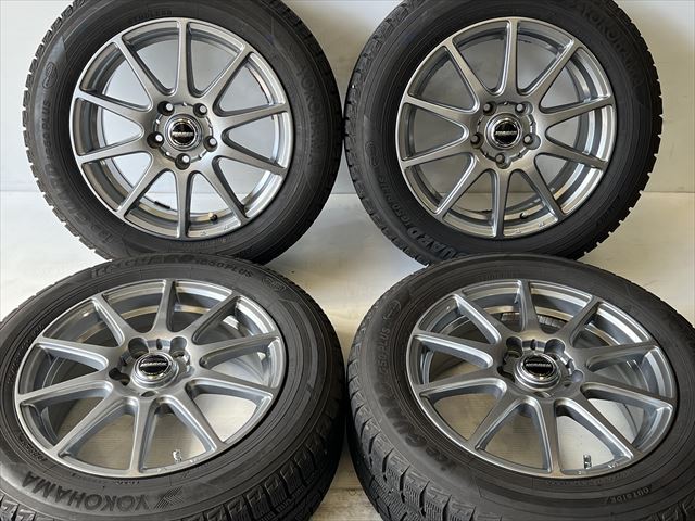 中古 ホイールタイヤ 4本セット 205/60R16 2018年製 7分山程度 中古社外 ホットスタッフ ヴァ—レン 16x6.5J+48 5H114.3 中古 スタッドレス タイヤ ヨコハマ ice GUARD iG50PLUS