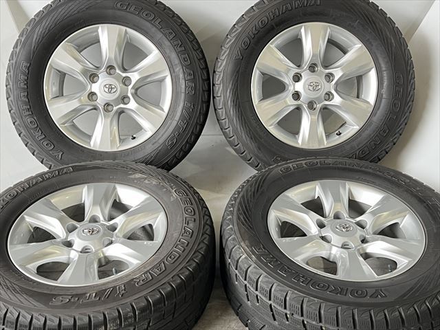 中古 ホイールタイヤ 4本セット 265/65R17 2009年製 7分山程度 中古純正 トヨタ 150 ランドクルーザープラド純正 17x7.5J+25 6H139.7 中古 ラジアル タイヤ ヨコハマ ジオランダー