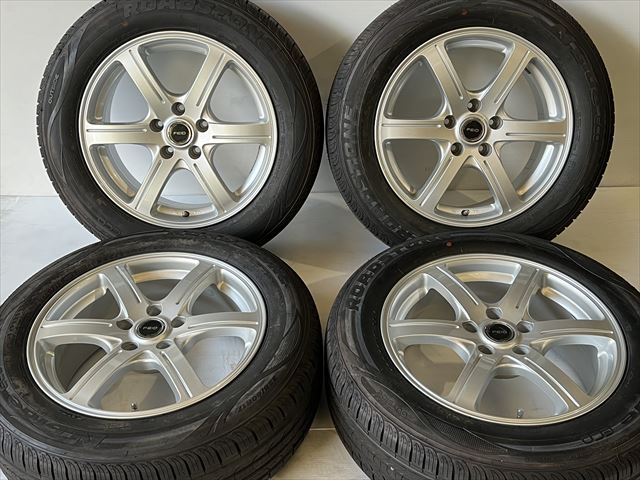 中古 ホイールタイヤ 4本セット 225/60R17 2016年製 8分山程度 中古社外 FEID 17x7J+38 5H114.3 中古 ラジアル タイヤ ロードストーン Nblue Eco