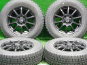 中古 ホイールタイヤ 4本セット 185/70R14 2019年製 7分山程度 中古社外 KINOスポーツ 14x5.5J+50 4H100 中古 スタッドレス タイヤ ダンロップ ウィンターマックスWM01