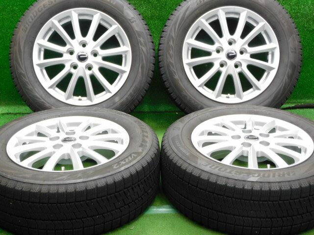 中古 ホイールタイヤ 4本セット 215/60R16 2021年製 8分山程度 中古社外 クレイシズ VS6 16x6.5J+40 5H114.3 中古 スタッドレス タイヤ ブリヂストン ブリザック VRX2