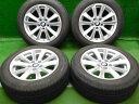 中古 ホイールタイヤ 4本セット 225/55R17 2019年製 7分山程度 中古純正 BMW 5シリーズ F10 純正 17x8J+30 5H120 中古 ラジアル タイヤ ピレリ パワジー