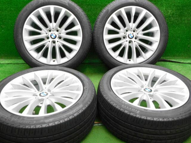 中古 ホイールタイヤ 4本セット 245/45R18 2017年製 8分山程度 中古純正 BMW 5シリーズ G30 G31 G32 純正 ダブルスポーク632 18x8J+30 5H112 中古 ラジアル タイヤ ピレリ チンチュラート P7