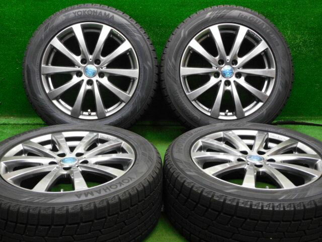 中古 ホイールタイヤ 4本セット 245/50R18 2018年製 9分山程度 未使用社外 チームスパルコ ヴァラーレ 18x8J+43 5H120 中古 スタッドレス タイヤ ヨコハマ アイスガードiG60