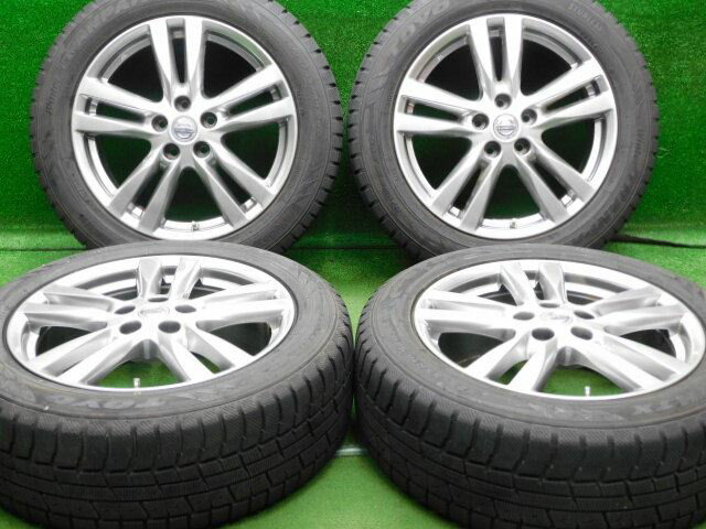 中古 ホイールタイヤ 4本セット 225/55R18 2019年製 8分山程度 中古純正 ニッサン E52 エルグランド 純正 18x7.5J+55 5H114.3 中古 スタッドレス タイヤ トーヨー ウインタートランパス TX