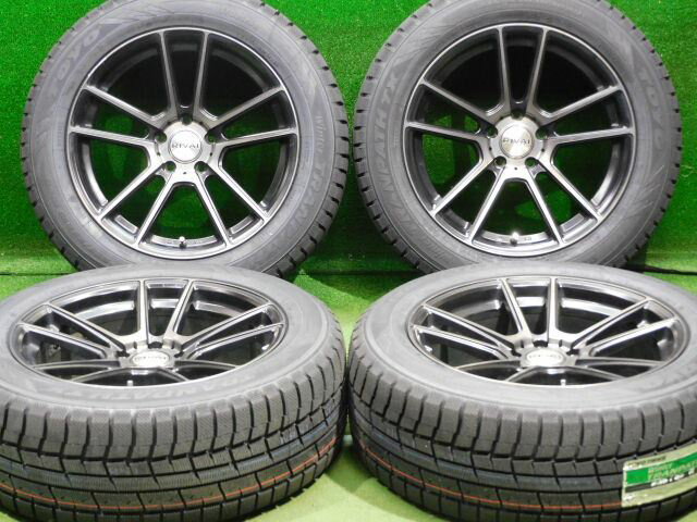 中古 ホイールタイヤ 4本セット 235/55R18 2023年製 中古社外 RIVAI 18x8J+25 5H115 未使用 スタッドレス タイヤ トーヨー トランパスTX