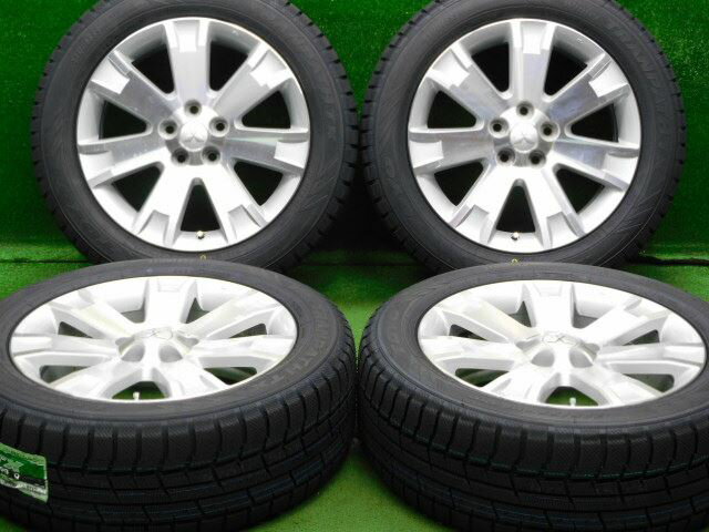 中古 ホイールタイヤ 4本セット 225/55R18 2023年製 中古純正 デリカD5純正 ポリッシュ 18x7J+38 5H114.3 新品 スタッドレス タイヤ トーヨー トランパスTX