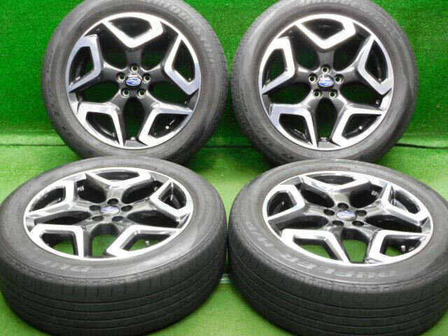 中古 ホイールタイヤ 4本セット 225/55R18 2020年製 5分山程度 中古純正 スバル XV 純正 18x7J+55 5H100 中古 ラジアル タイヤ ブリヂストン デューラーHP