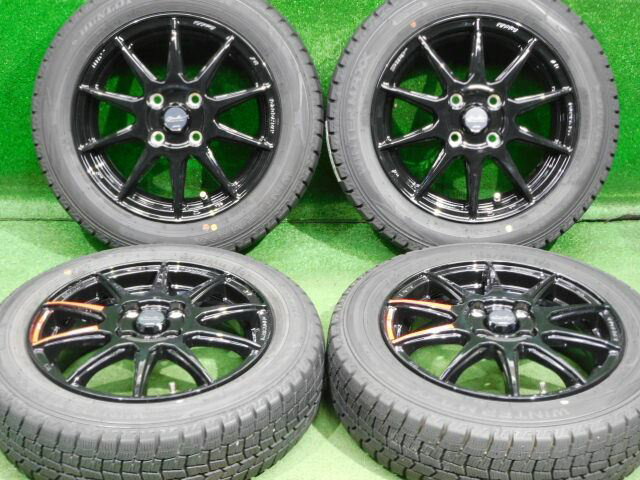 中古 ホイールタイヤ 4本セット 155/65R14 2020年製 7分山程度 未使用社外 サーキュラー C10R 14x4.5J+45 4H100 中古 スタッドレス タイヤ ダンロップ ウィンターマックス