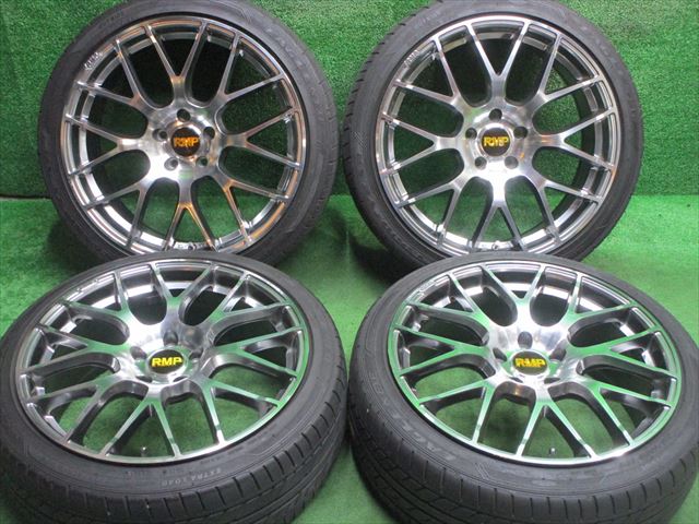 中古 ホイールタイヤ 4本セット 225/40R19 2019年製 6分山程度 中古社外 RMP 028F 19x8J+45 5H112 中古 ラジアル タイヤ グッドイヤー イーグル LSEXE