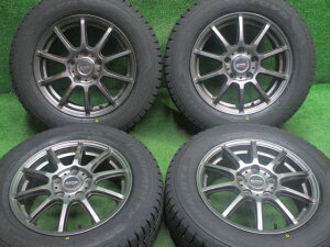 中古 ホイールタイヤ 4本セット 195/65R15 2022年製 中古社外 キノスポーツ アデナック 15x6J+53 5H114.3 新品 スタッドレス タイヤ トーヨー ウィンタートランパス TX