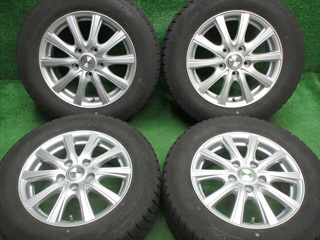 中古 ホイールタイヤ 4本セット 195/65R15 2019年製 7分山程度 中古社外 VEX 15x6J+52 5H114.3 中古 スタッドレス タイヤ GY アイスナビ6