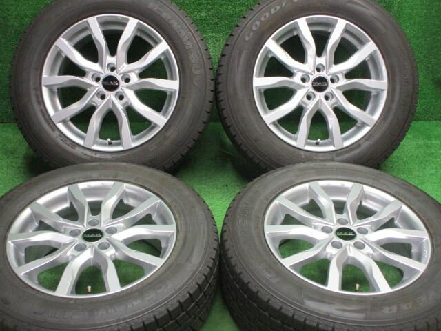 中古 ホイールタイヤ 4本セット 225/65R17 2016年製 8分山程度 未使用社外 MAK ハイランズ 17x7J+45 5H108 中古 スタッドレス タイヤ グッドイヤー アイスナビ SUV