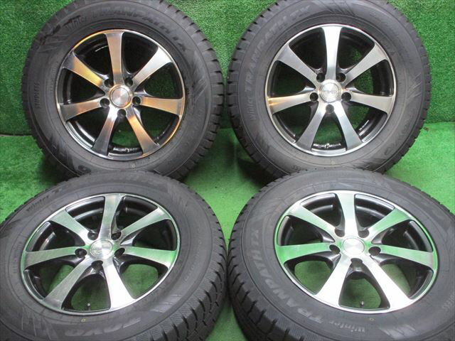 中古 ホイールタイヤ 4本セット 215/70R16 2021年製 9分山程度 中古社外 ROSEST ガンメタポリッシュ 16x6.5J+35 5H114.3 中古 スタッドレス タイヤ TOYO Wトランパス TX