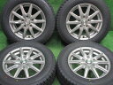 中古 ホイールタイヤ 4本セット 195/65R15 2022年製 中古社外 アクア AR 15x6J+52 5H114.3 新品 スタッドレス タイヤ グッドイヤー アイスナビ7