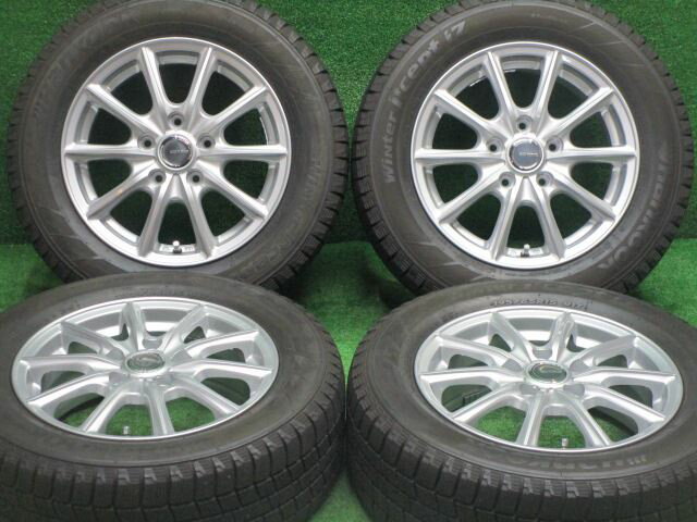 中古 ホイールタイヤ 4本セット 195/65R15 2016年製 8分山程度 中古社外 ブリヂストン エコフォルム SE-15 15x6J+53 5H114.3 中古 スタッドレス タイヤ ハンコック ウィンター アイセプト iZ